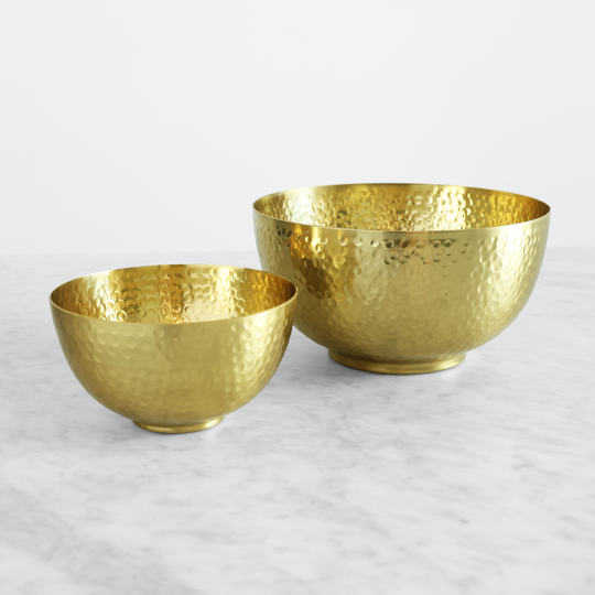 Gold Hammered Bowl Set