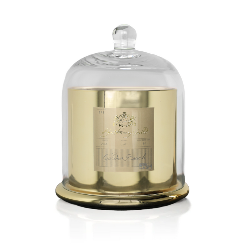 Golden Beach Glass Dome Candle