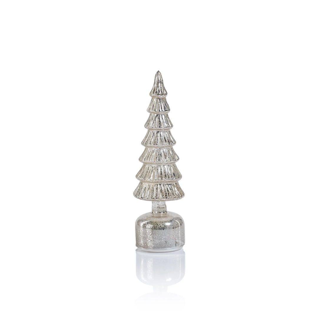 Silver Rotating LED Trees