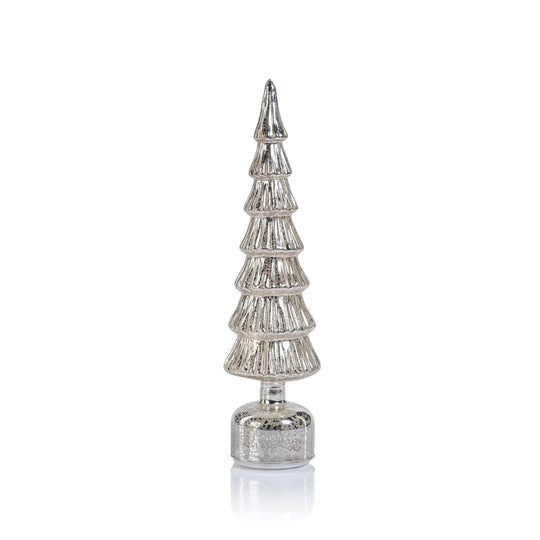 Silver Rotating LED Trees