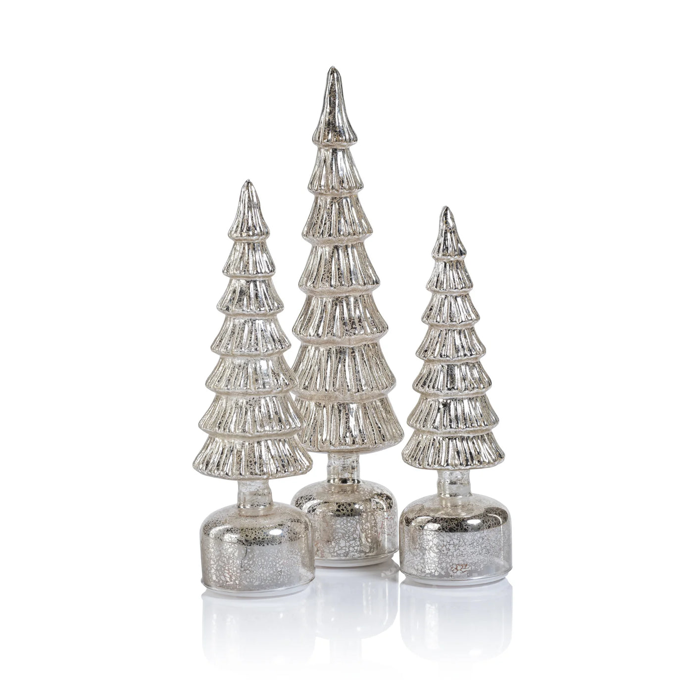 Silver Rotating LED Trees