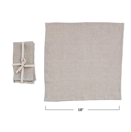 Stonewashed Linen Napkins Set