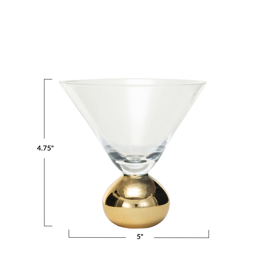 Martini Glass w/ Gold Ball Stem