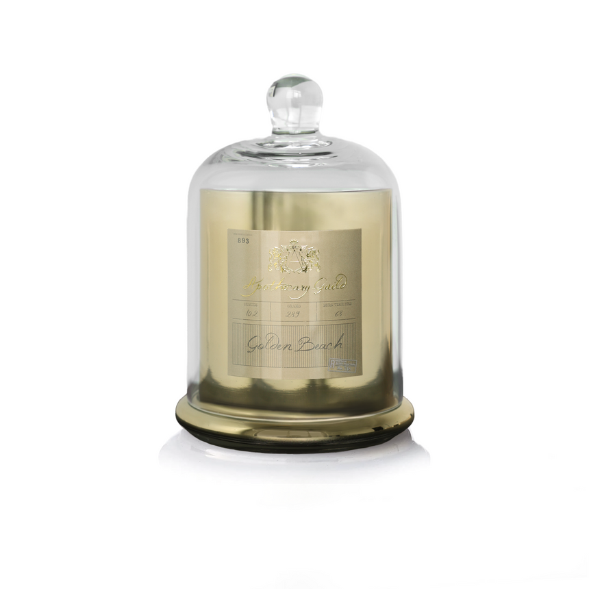 Golden Beach Glass Dome Candle