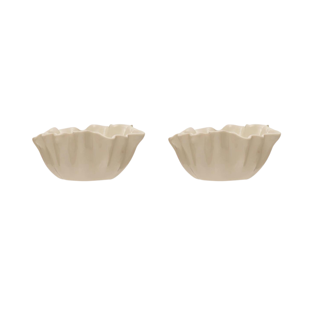 Mini White Fluted Bowl Set