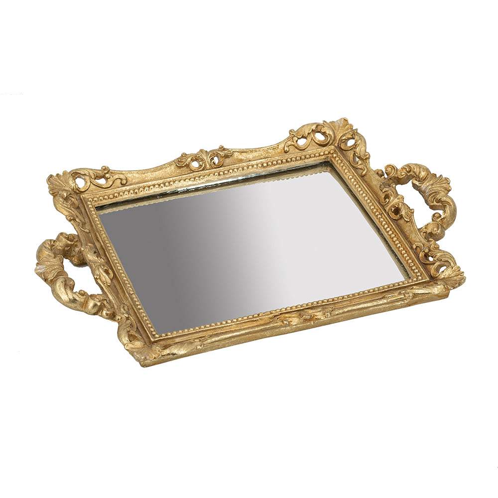 Gold Baroque Mirror Tray