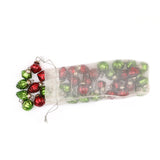 Red & Green Embossed Ornaments in Bag