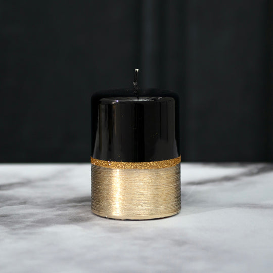 Black & Gold Pillar Candles