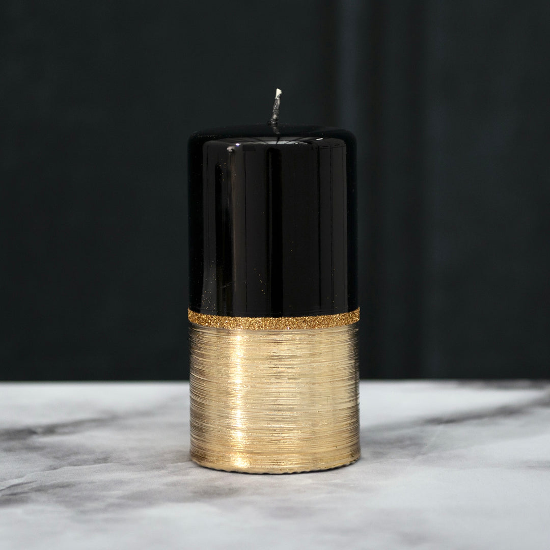 Black & Gold Pillar Candles