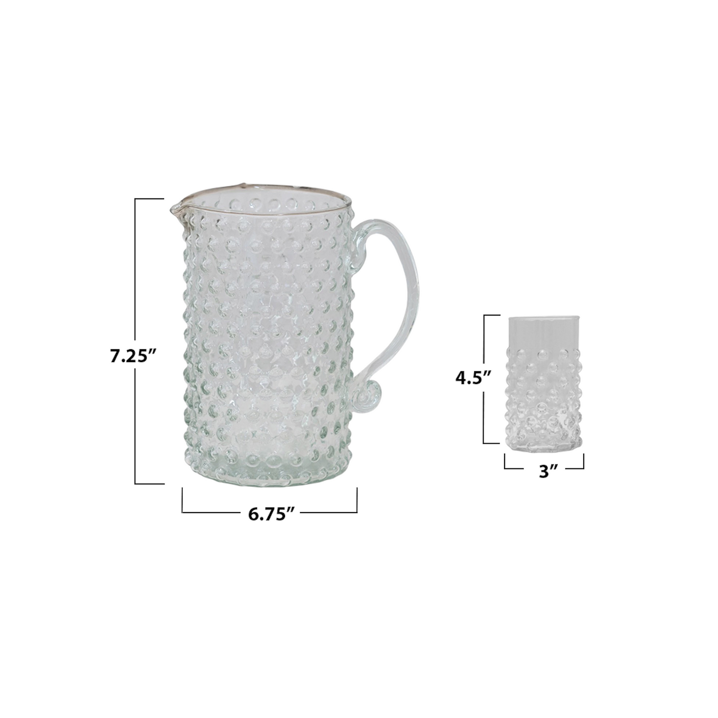 Hobnail Pitcher & Drinking Glasses