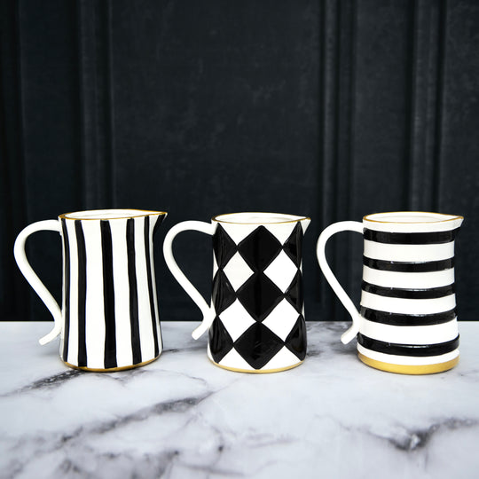 Black & White Painted Pitcher