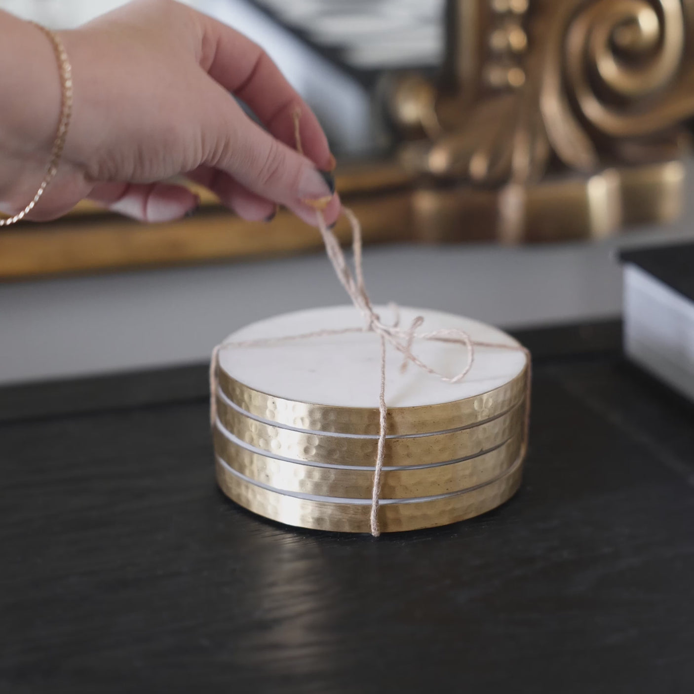 Marble Round Coasters