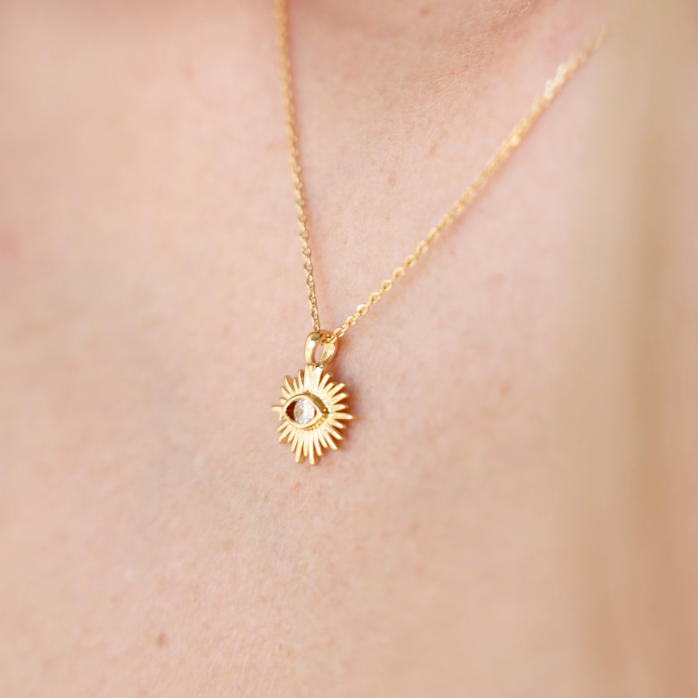 Ellie Sunburst Eye Necklace