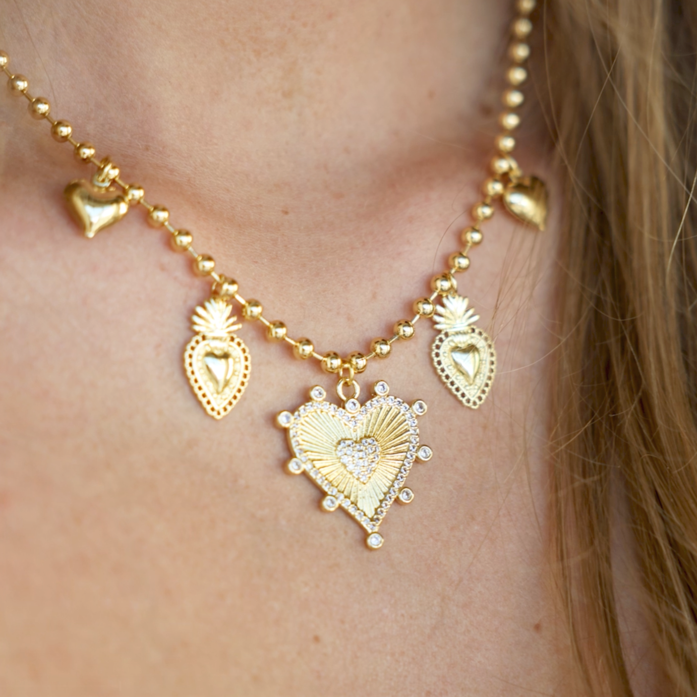 Kylie Heart Charm Necklace