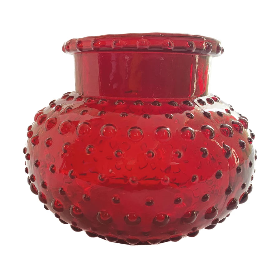 Red Hobnail Vase