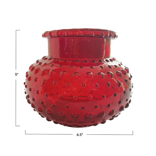 Red Hobnail Vase