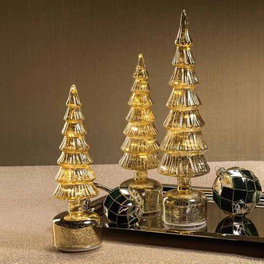 Gold Rotating LED Trees