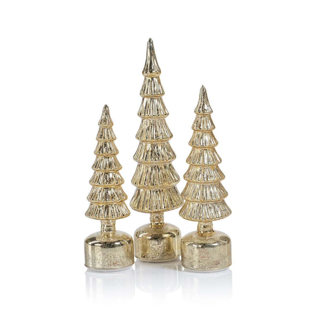 Gold Rotating LED Trees