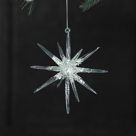 Glass 3D Snowflake Ornament