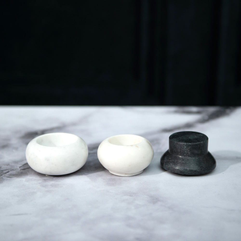 Marble Snowman Pinch Pots