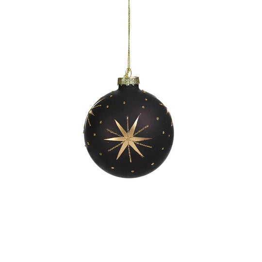 Black & Gold Star Design Ornament