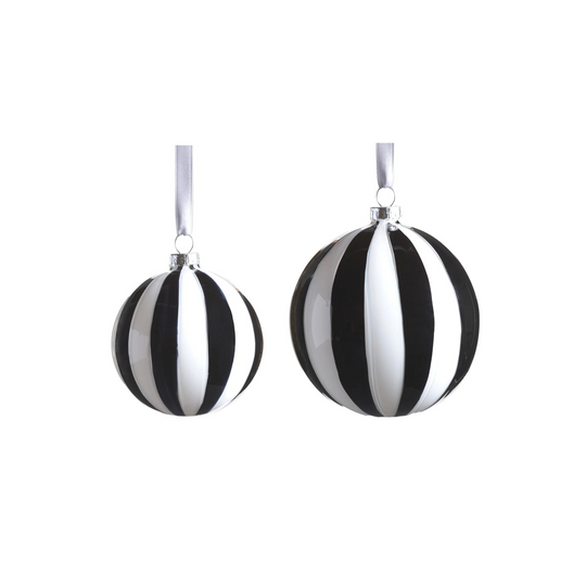 Striped Ball Glass Ornaments