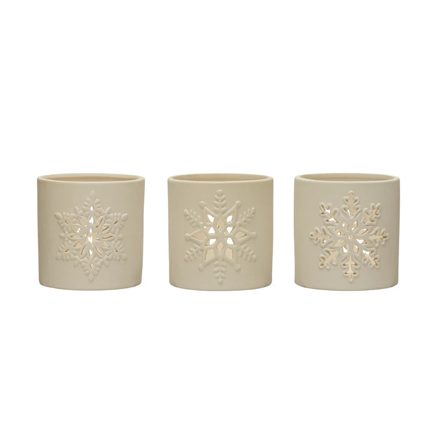 Snowflake Tealight Holder Set