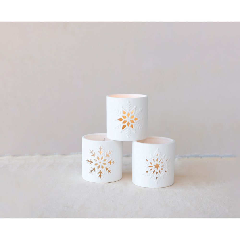 Snowflake Tealight Holder Set