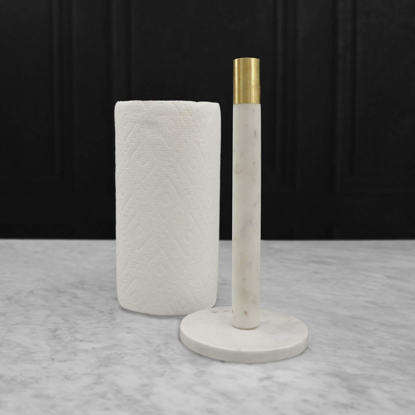 Marble & Brass Towel Holder