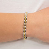 Dainty Two Tone Watch Band Bracelet