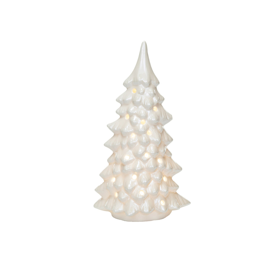 Stoneware LED Tree w/ Cut-Outs