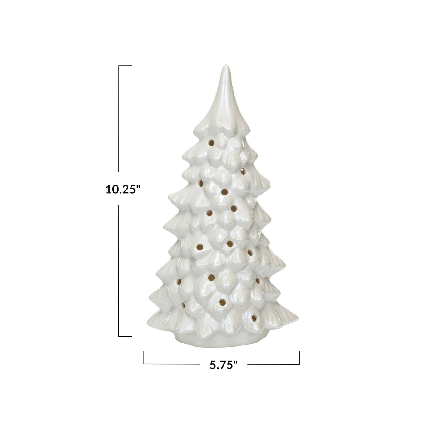 Stoneware LED Tree w/ Cut-Outs