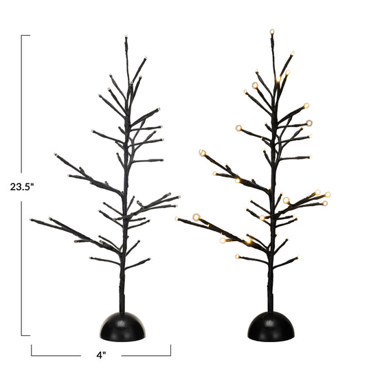 Black LED Twig Tree Set