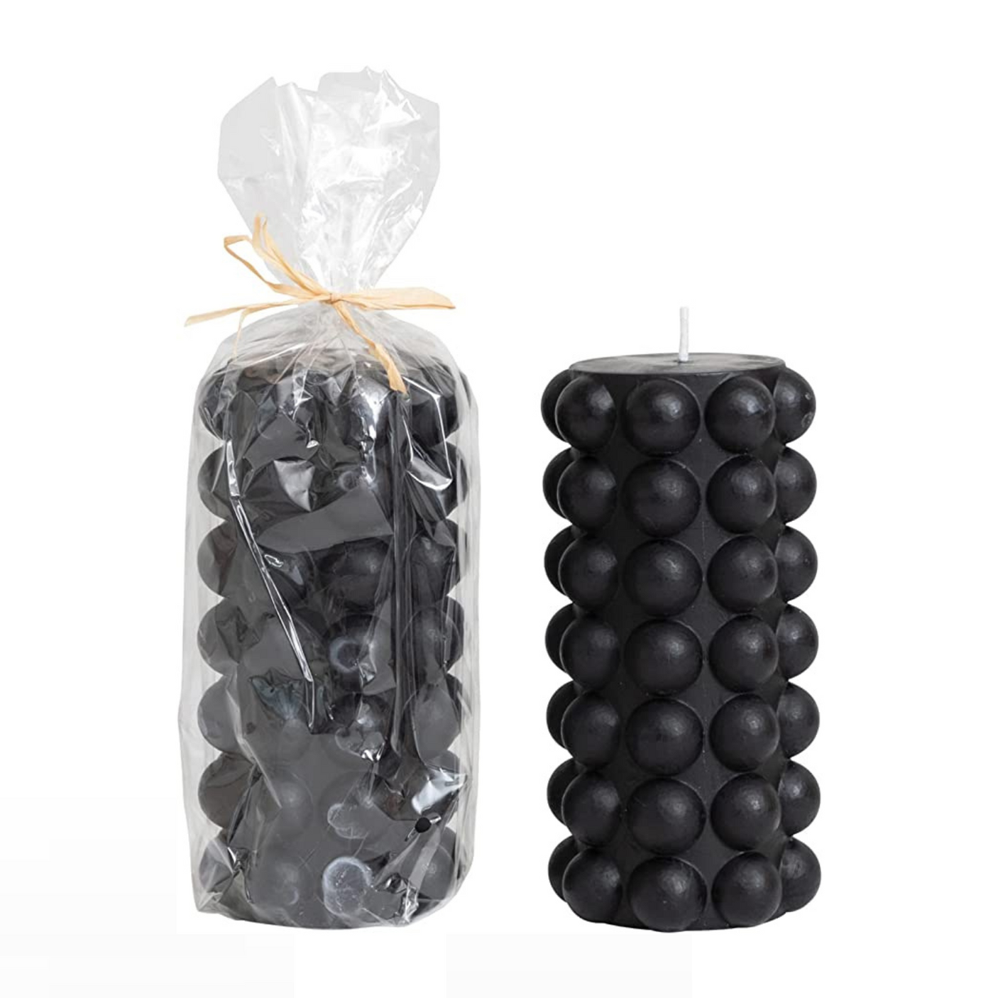 Black Hobnail Pillar Candle