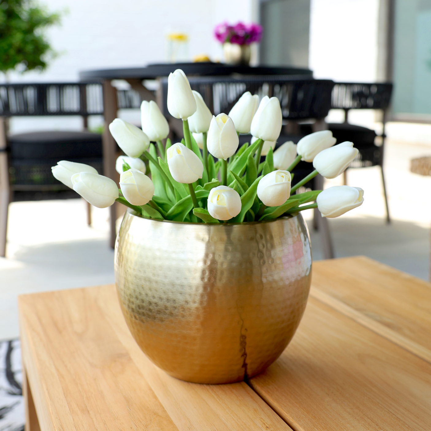 Hammered Metal Planters