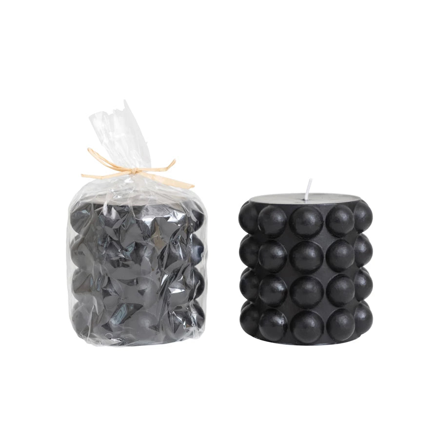 Black Hobnail Pillar Candle